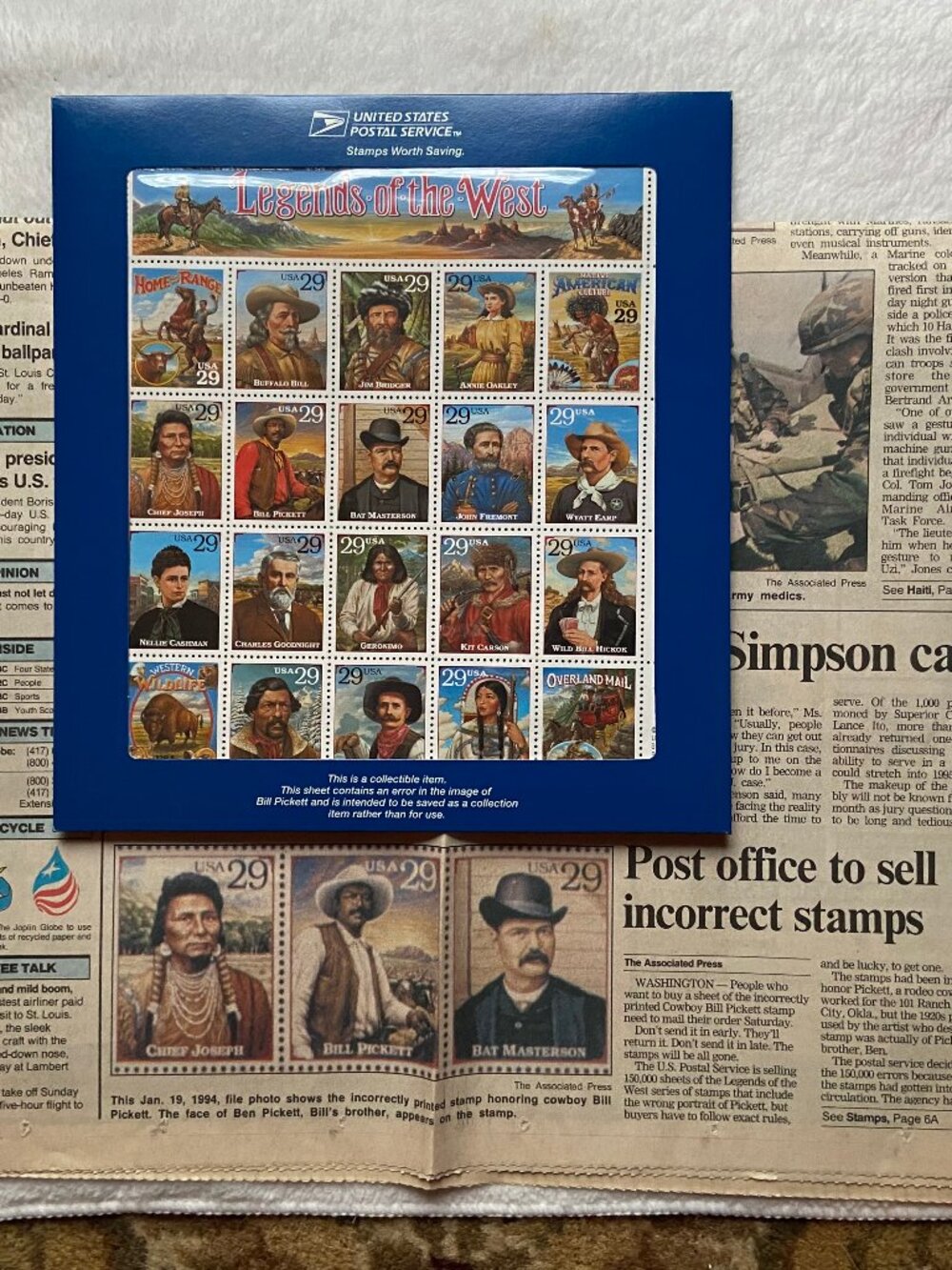 Rare USPS Error Stamps - Legends of the West – Mint Condition